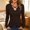 Brown, variant on WRFWUL Womens Criss Cross V Neck Long Sleeve Tops Slim Fit Ribbed Knit Casual Fall Comfy Basic Tunic Shirts