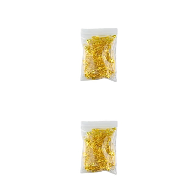 Sonducket 100X Pin seguro surtido pequeño antioxidante artesanías resistente al desgaste DIY para ropa broche diario de la familia oro Oro 2piezas
