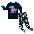 thumbnail image 5 of Hessimy Toddler Boys Girls Spring Summer Cute Print 2Pcs Short Sleeve Tops Pants Soft Sleepwear Pjs Casual Set, Short Sleeve Pjs, 2M-12Y(Dark Green,2-3 Years), 5 of 5