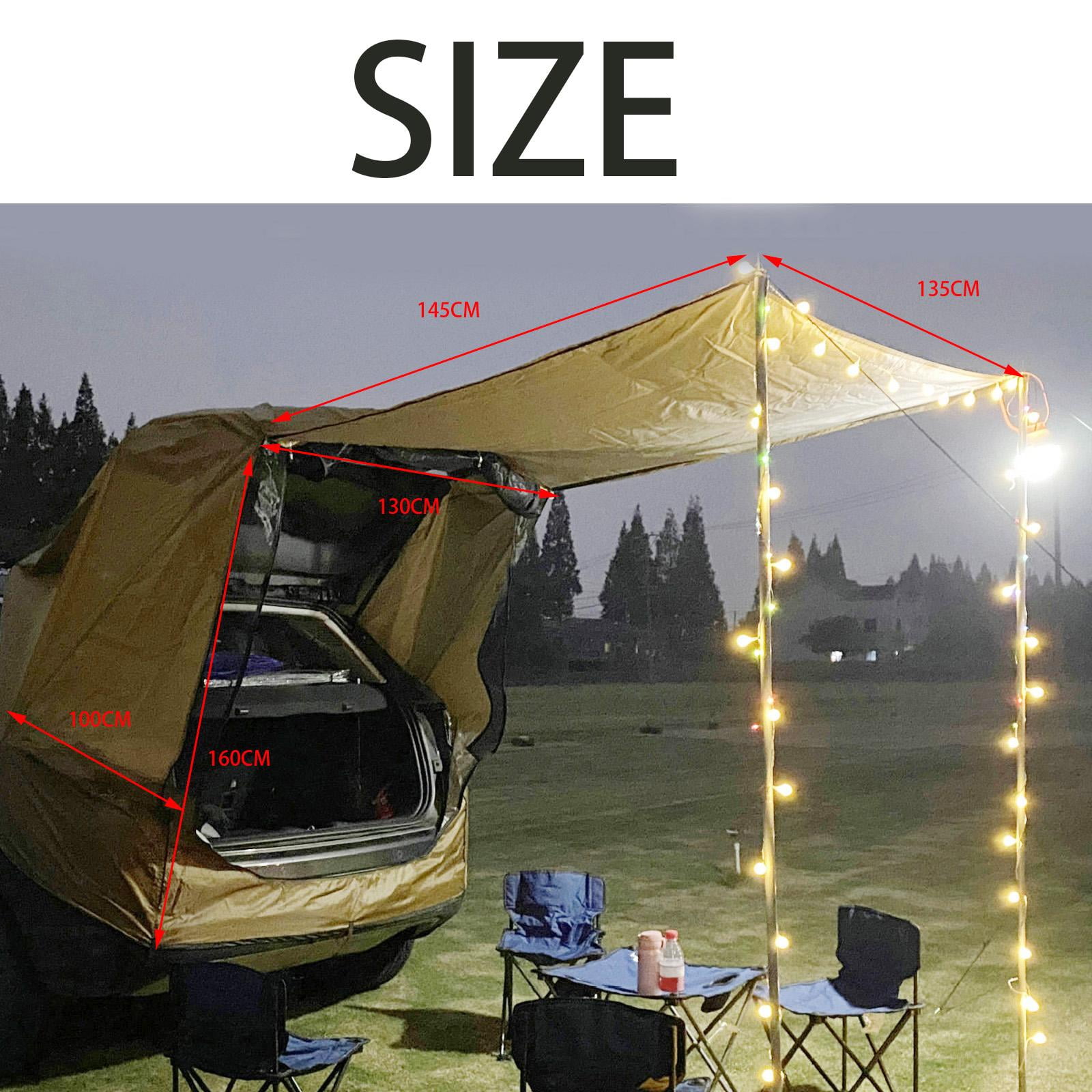 Dynwaveca Car Tents Camping Car Rear Extension Sunshade Tent Waterproof Trunk Awning Sun Shade Portable Canopy Trailer Sun Shade For Camping Outdo