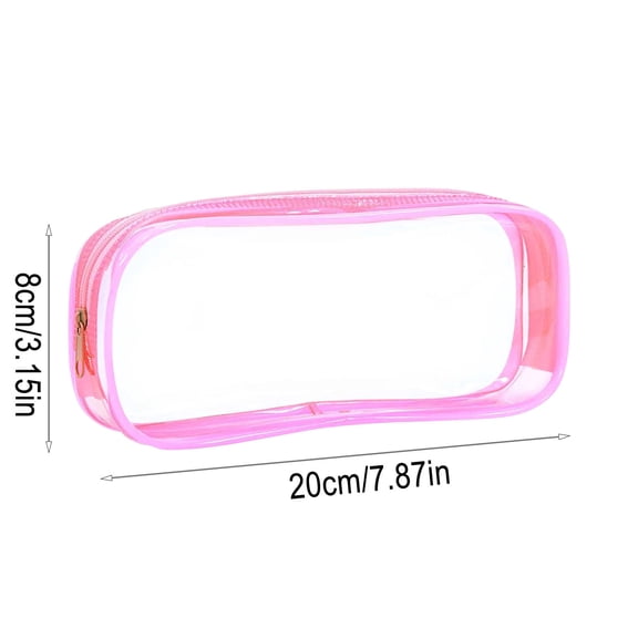 hulanddfd Zipper Transparent Pen Pouch, Portable Cosmetics Bag, Stationery Storage Organizer, Large Capacity, Multi-Purpose, Water-Resistants, Clear PVC EVA Material