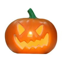 Halloween Pumpkin Lantern Light - Battery Operated Glowing Vintage Style Outdoor Decor with Classic Pumpkin Face Design for Garden, Yard, and Indoor Tabletop Home Party Decorations (Orange)