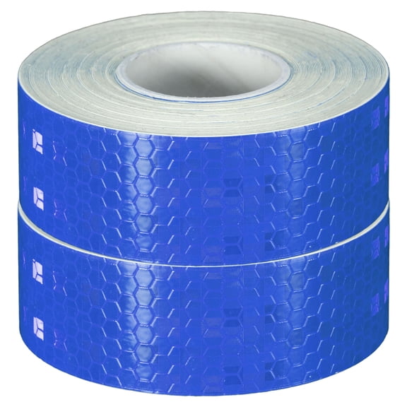Uxcell 2 Rolls Reflective Tape 1"x33ft Adhesive Night Safety Warning Tapes Outdoor Bicycle Adhesive Reflector Stickers for Vehicles Trailers Trucks Bike Cars Signs, Blue