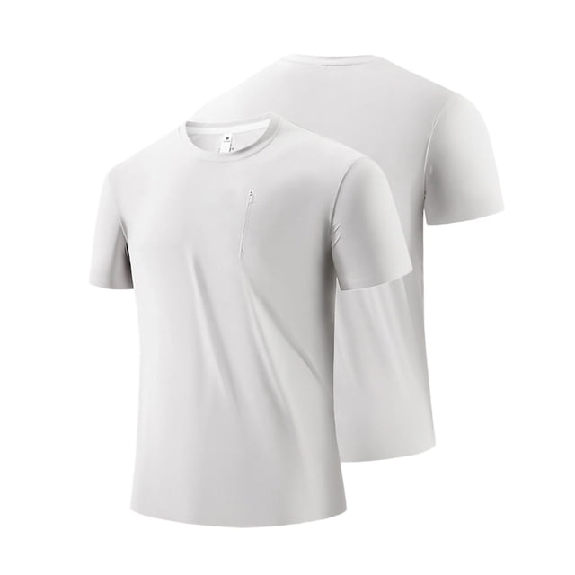 Tops de Trabajo de Verano Suelto Deportes sin Costuras Suéter Respirable Secado Rápido Manga Corta Cuello Redondo Tops de Verano Casual