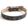 thumbnail image 1 of Collar de cuero para perros, collar con estampado de cuadros a la moda, adecuado para perros y gatos, 1 of 5