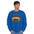 thumbnail image 2 of Worlds Greatest Father Trophy Dad Men's Big & Tall Crewneck Sweatshirt Brisco Brands 4X, 2 of 4