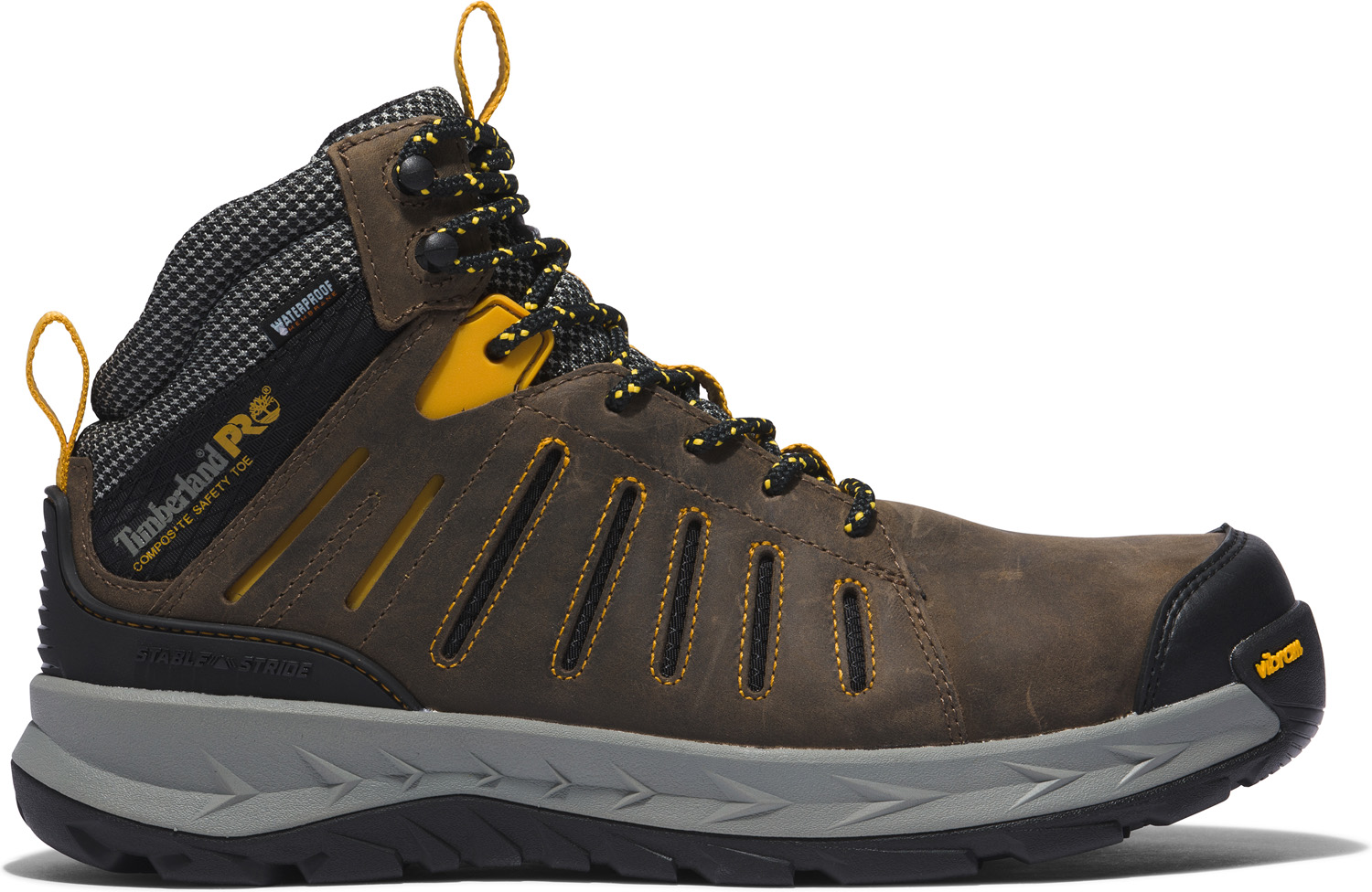 Men\'s Timberland PRO Trailwind Waterproof Composite Toe Boot Brown/Yellow SZ 9 M Male Timberland PRO Men main image 4
