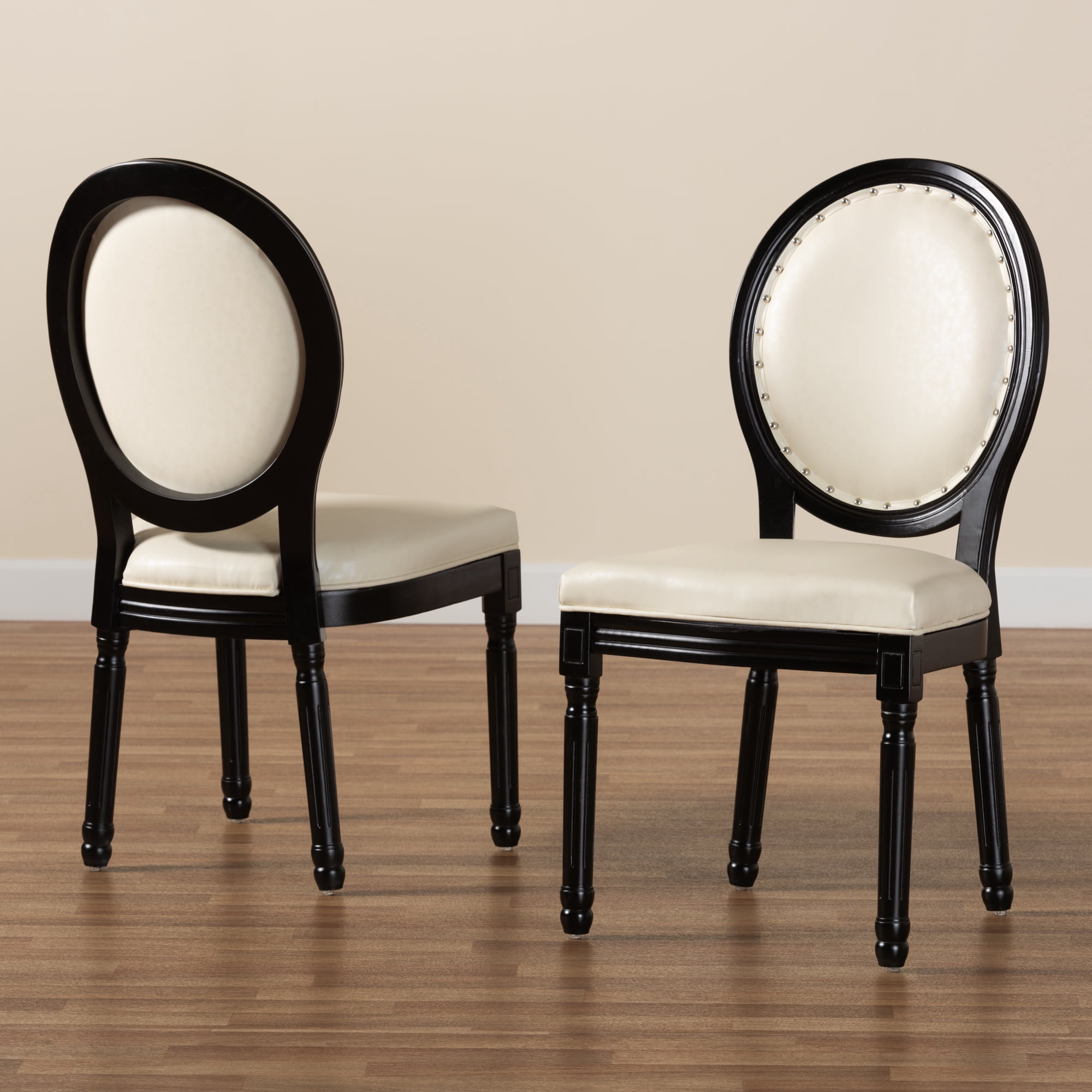 Baxton Studio Louis Dining Chair, Set of 2, Beige