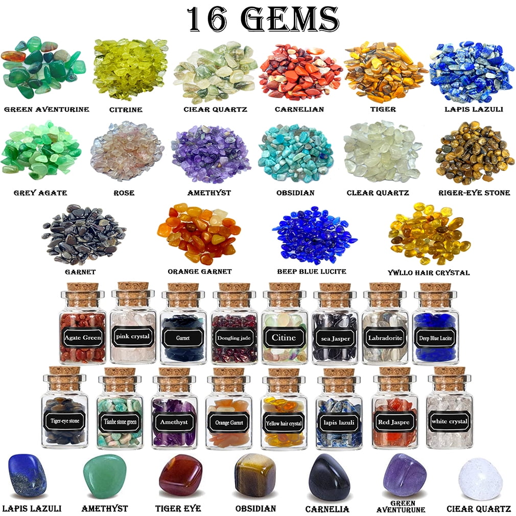 HXXF Witchcraft Supplies Kit for Witch Spells – 85 PCS Beginner Witch Starter Kit Crystals Jars Dried Herbs and Colored Candles for Witches Pagan Altar Decor - Wiccan Supplies and Tools