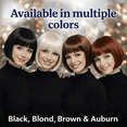 thumbnail image 7 of Dress Up America Short Bob Wig with Bangs for Women – Classic Lightweight Bob Cut Wig, Natural Look Synthetic Hair, Adjustable Cap, Ready to Wear for Daily Use, Halloween & Special Occasions, 7 of 7