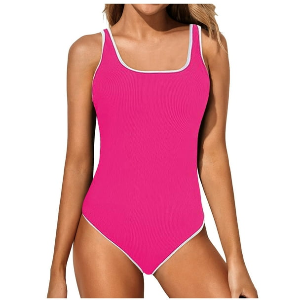 MKLEKYY Trajes De Baño Mujer Control Abdomen Women Plus Size Push Up Padded Bikini Swimsuit Training Athletic Swimwear Sport Shirred Tank Swimwear Vintage Bathing Suits