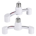 thumbnail image 2 of Adaptador divisor de portalámparas E27 a E27 (2 unidades), convertidor de portalámparas doble para bombillas LED, ideal para casa, garaje y sótano, color blanco, 2 of 7