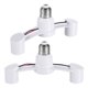 thumbnail image 2 of Adaptador divisor de portalámparas E27 a E27 (2 unidades), convertidor de portalámparas doble para bombillas LED, ideal para casa, garaje y sótano, color blanco, 2 of 7