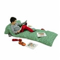 thumbnail image 3 of East Floor Pillow Lounger Cover, Classic Design Swirl Doodle Floral Illustration Curvy Outline Style Retro, Nap Mat Printed Fabric Case for 5 Pillows, 88" x 36", Black Green, by Ambesonne, 3 of 5