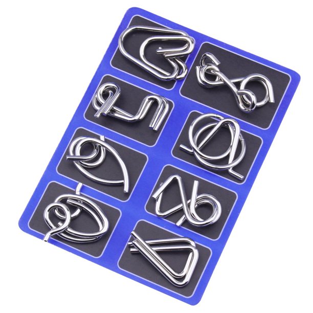 Rompecabezas de nueve cadenas que quema el cerebro, regalo para niños adultos, desbloquea juguetes de inteligencia, traje con hebilla de inteligencia