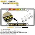 thumbnail image 2 of Vietnam Veteran 3 Service Ribbons - Domed Custom-Made Personalized Narrow (Thin) Top 4 Hole Metal Car License Plate Frame with Free caps - Chrome (Quantity: 1 Frame), 2 of 7