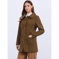 thumbnail image 3 of DARING DIVA Women's Winter Overcoat Mid-Long Notch Lapel Peacoat with Pockets M Brown, 3 of 7