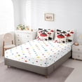 thumbnail image 4 of Fashion Dress Bed In A Bag 7 Piece King Black Red Girly Dress Comforter Set Golden Polka Dots Bed Set Eiffel Tower Paris Modern Women Bedding Sheet Red High Heels Romantic Makeup Themed Fitted Sheet, 4 of 5