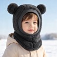 thumbnail image 5 of Quealent Baby Boys Knit Hat Winter Toddler Girls Balaclava Cute Animals Ear Hat Soft Fleece Lining Cap (Black, 6-36 Months), 5 of 9