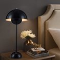 thumbnail image 4 of Modern Mushroom Table Lamp Mushroom Desk Lamp Retro LED Mid Century Table Lamp with Dome Shade Nordic Minimalist Beside Reading Lamp for Bedroom Study Office（black）, 4 of 4