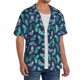 thumbnail image 2 of Balery Green Christmas Print Socks Camisa Casual de Manga Corta con Botones para Hombre, Texturizada, Estilo Cubano, para Playa, Verano-4X-Large, 2 of 5