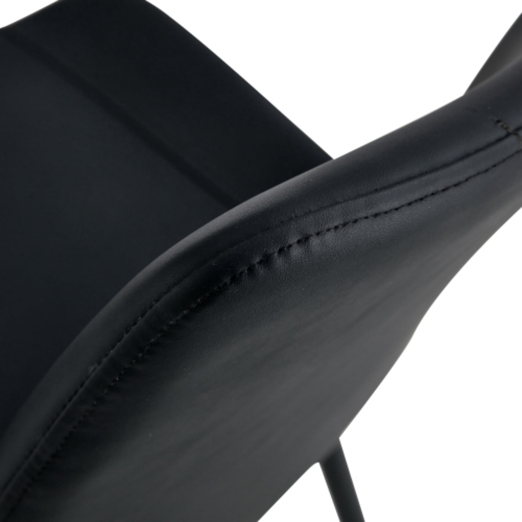 SUDICA Black Faux Leather Dining Chairs Set of 6 with Metal Legs and Wide Seats for Home