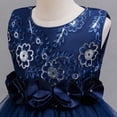 thumbnail image 6 of Girls Pageant Princess Sleeve Flower Ball Gown Dress, Kids Wedding Bridesmaid Pageant Party Formal Long Gown Princess Tulle Floral Embroidery Girl Birthday Party Dresses - 2-10T, 6 of 8