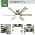 thumbnail image 5 of Hunter - Georgetown Indoor Ceiling Fan With Light, Remote, 52-inch, Brushed Nickel, Modern-style, 6-speed DC Motor, Quick Installation, Energy Star, 52785, 5 of 19
