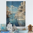 thumbnail image 2 of Designart "The Coastal Geometry of a Pier" Nautical & Beach Print on Natural Pine Wood, 2 of 5