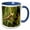 Blue/White, variant on 3drose, Praying Mantis on Green Garden Background, 15oz Two-tone Red Mug