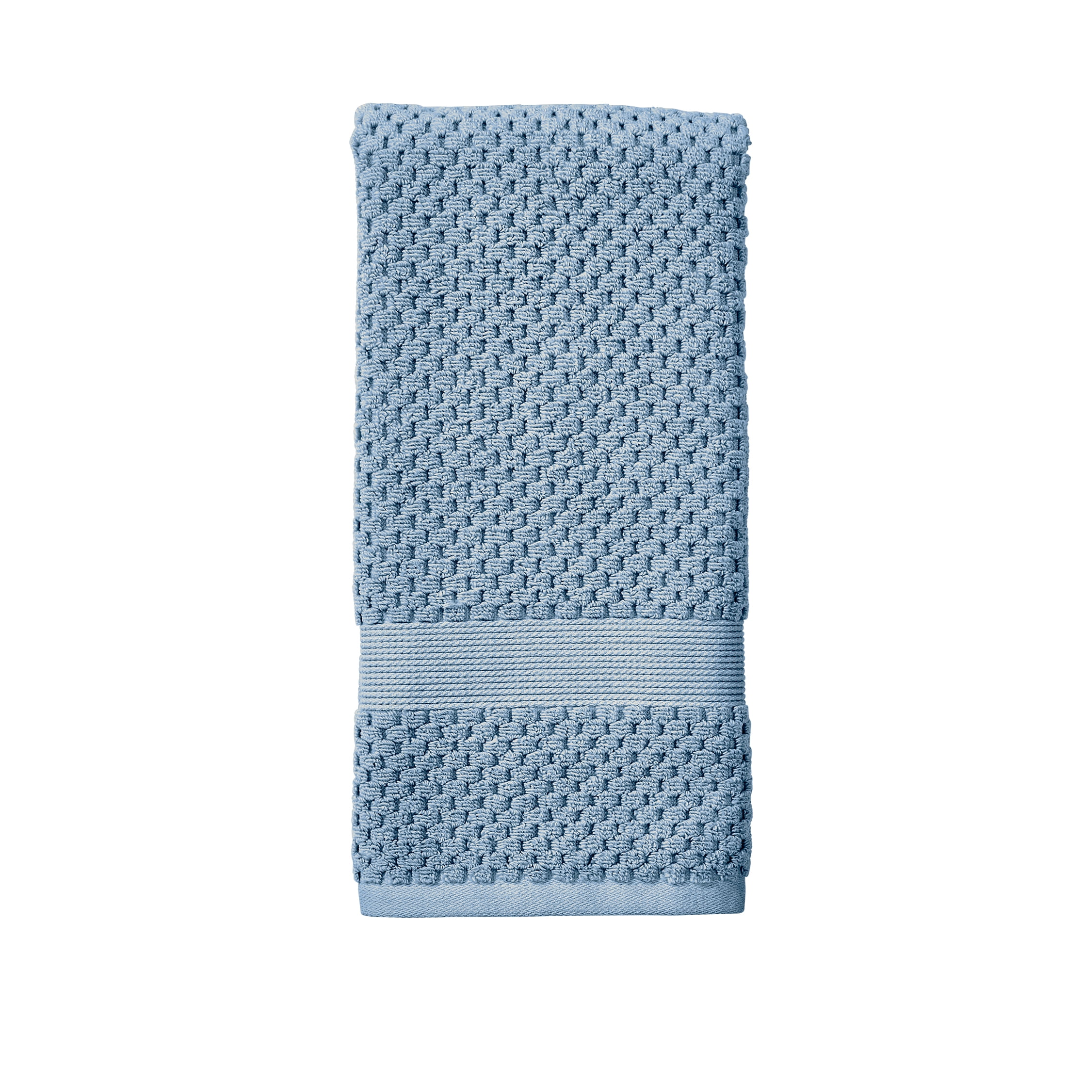Better Homes & Gardens Signature Soft Cotton Popcorn Textured 6 Piece Bath Towel Set,Blue Silver