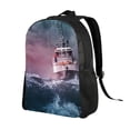 thumbnail image 2 of Haiem Boat Lighthouse Storm Waves Backpack - Stylish and Durable 15-inch Laptop Backpack with Waterproof Oxford Fabric, 2 of 8