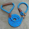 thumbnail image 3 of Handmade Strong Heavy Duty Rope No Pull Training Lead Leashes with Durable Leather Handles,Reflective Dog Training Lead for Large Medium and Small Dogs, 3 of 8