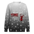 thumbnail image 4 of Futezty Merry Christmas Sweartshirt for Women Xmas Buffalo Plaid Tree Tops Color Block Snowflake Print Long Sleeve Shirt, 4 of 6