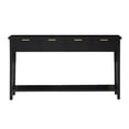 thumbnail image 2 of Kinsuite Console Table with 4 Drawers - Wood Hallway Table with 1 Bottom Shelf, Console Table Behind Couch 60 inch Modern Long Sofa Table Entryway Table for Living Room Bedroom, Black, 2 of 11