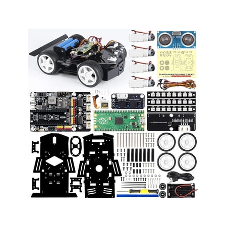 UPC: 0679283532531 | SunFounder Raspberry Pi Pico Robot Car Kit  Open Source  MicroPython  App Control  RGB LED  Electronic DIY Robot Kit for Teens and Adults