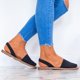 thumbnail image 3 of Sandalias de playa de ajuste regular/ancho de cuero blanco Next para mujerblack41, 3 of 3