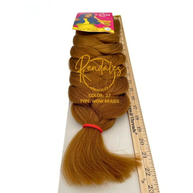 Lush Hair Wow Braids, Braiding Hair Extensions African Kinky, 82" Uncut Synthetic Fiber for Variety of Lengths, 100% Kanekalon, Soft & Shiny, Ready for Hot Water Use, 230g