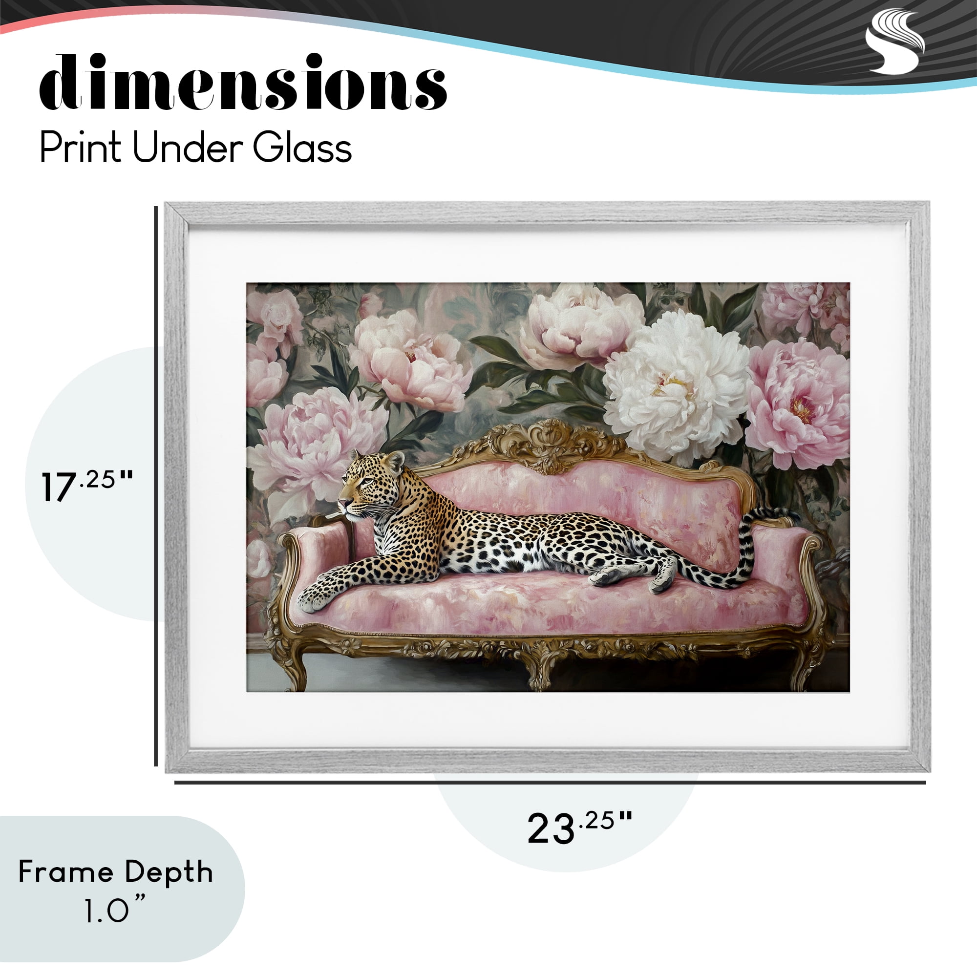 Stupell Industries Where The Leopard Dreams Gray Framed Print Under Glass, design by Tina LeCour
