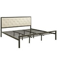 thumbnail image 5 of Modway Mia King Powder-coated Steel and Fabric Bed in Brown/Beige, 5 of 6