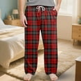 thumbnail image 2 of Mens Pajama Pants Set Flannel Cotton Lightweight Sleep & Lounge Pants, PJ Bottoms with Pockets Mens Sweatpants Open Bottom, 2 of 5