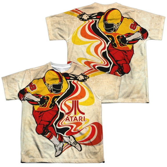 Atari - Football (Front/Back Print) - Youth Short Sleeve Shirt - Large