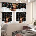 thumbnail image 2 of Yuyamidu Santa Reindeer Kitchen Window Curtains Valance and Tier 3 Panel Set Easy to Install Short Tier Curtains Rod Pocket Contemporary Trendy Valances Home Decor, 2 of 5