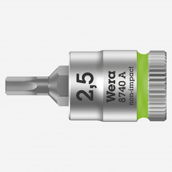 Wera 003331 8740 A Zyklop Hex Bit Socket with 1/4" Drive, 2.5 x 28 mm