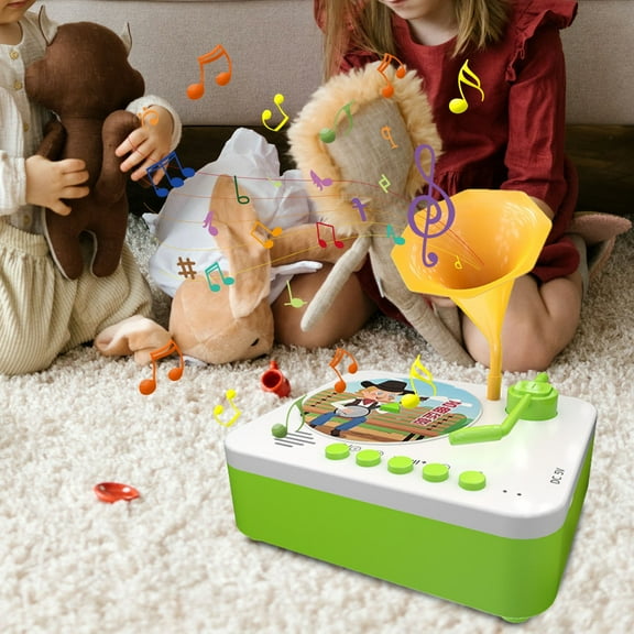 Kids Record Player with 96 Cards, Children's Phonograph Story Music Player Gift Boys Girls,Toddler Toys Early Childhood Education Gift Birthday 3  Years Old