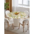 thumbnail image 6 of Round Fitted Tablecloth Elastic Edged Table Cover,Summer Farmhouse Lemon on Vintage Stamp Waterproof Wipeable Table Cloths for Kitchen Dining Party Fit up 36"-44" Tables,Rustic Fruit Theme, 6 of 6