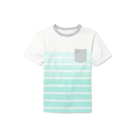 The Children's Place Short Sleeve Varied Stripe Pocket Tee Shirt (Little Boys & Big (Best Place To Shop For Big And Tall)