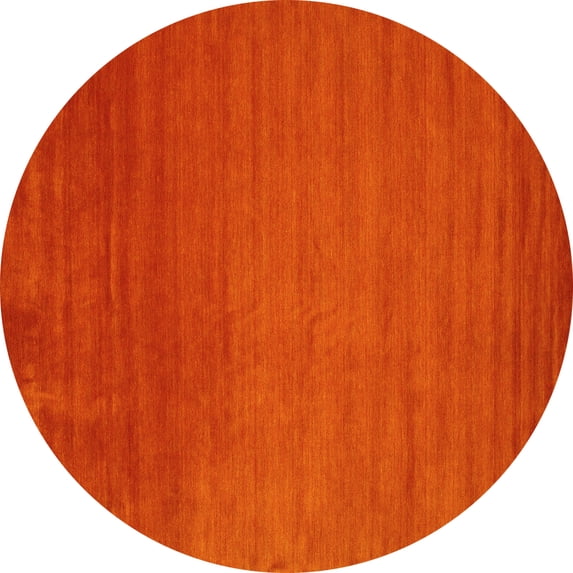 Ahgly Company Indoor Round Abstract Yellow Contemporary Area Rugs, 7' Round