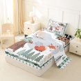 thumbnail image 2 of Castle Fairy Cute Camo Woodland Animal Twin Sheets 3pcs,Fox Bear Deer Puppy Pine Bedding,Sage Cream White,1 Fitted Sheet, 1 Flat Sheet and 1 Pillowcase, 2 of 6