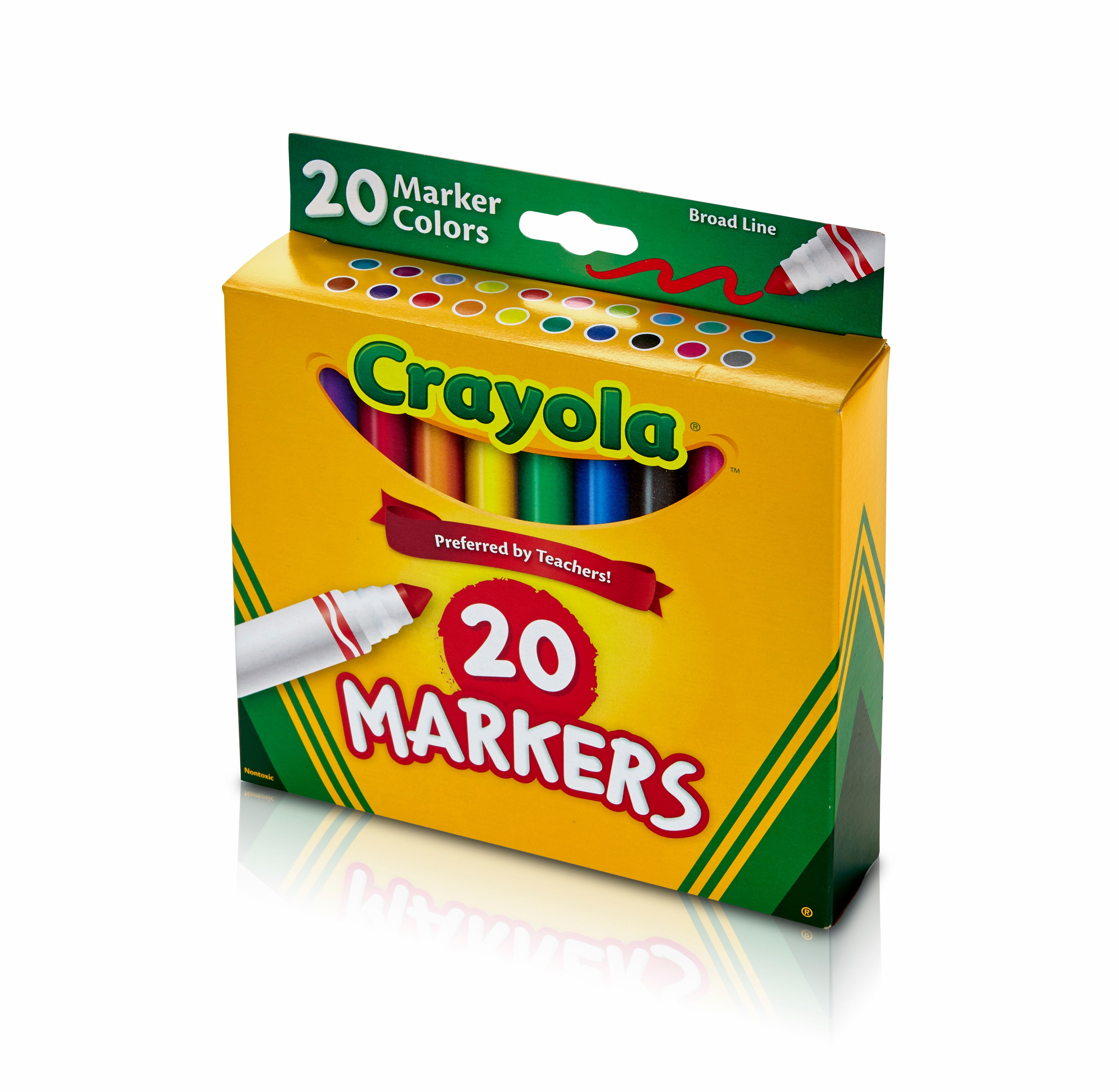 Crayola 20 Count Broad Line Markers, School Supplies, Classic Colors